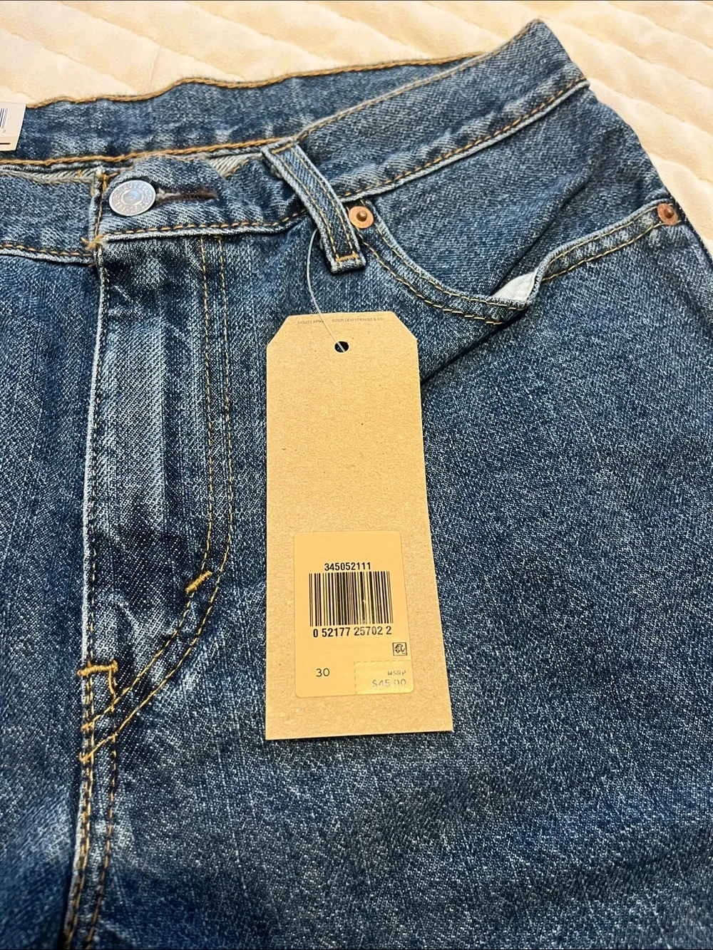 Levi's Men's Dark Blue Denim Jean Shorts with Tag